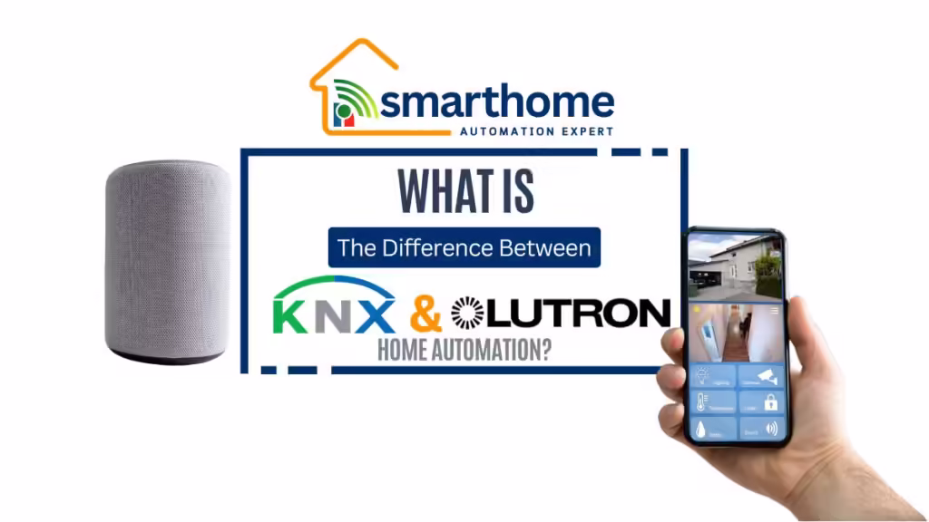 Comparison graphic highlighting to justify what is the difference between KNX and Lutron home automation.